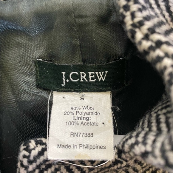 J.Crew Herringbone Wool Blend Coat Blazer Black & White Sz Sm EUC - Picture 7 of 7
